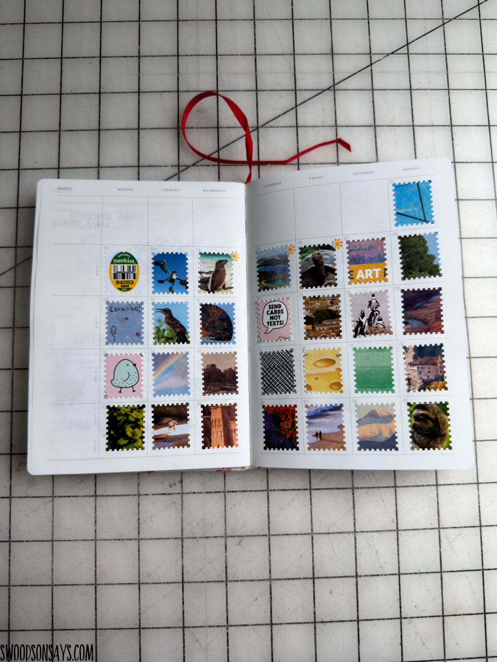postage stamp journaling