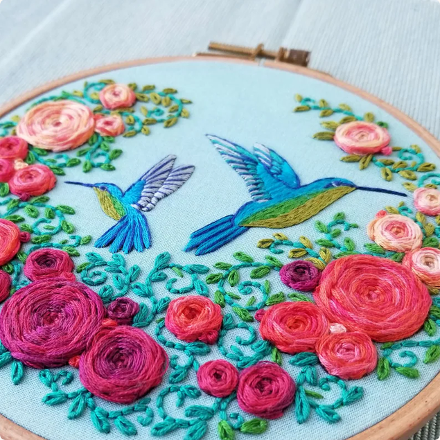 hummingbird hand embroidery pattern