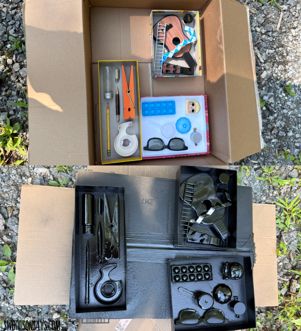 assemblages of plastic junk kid craft