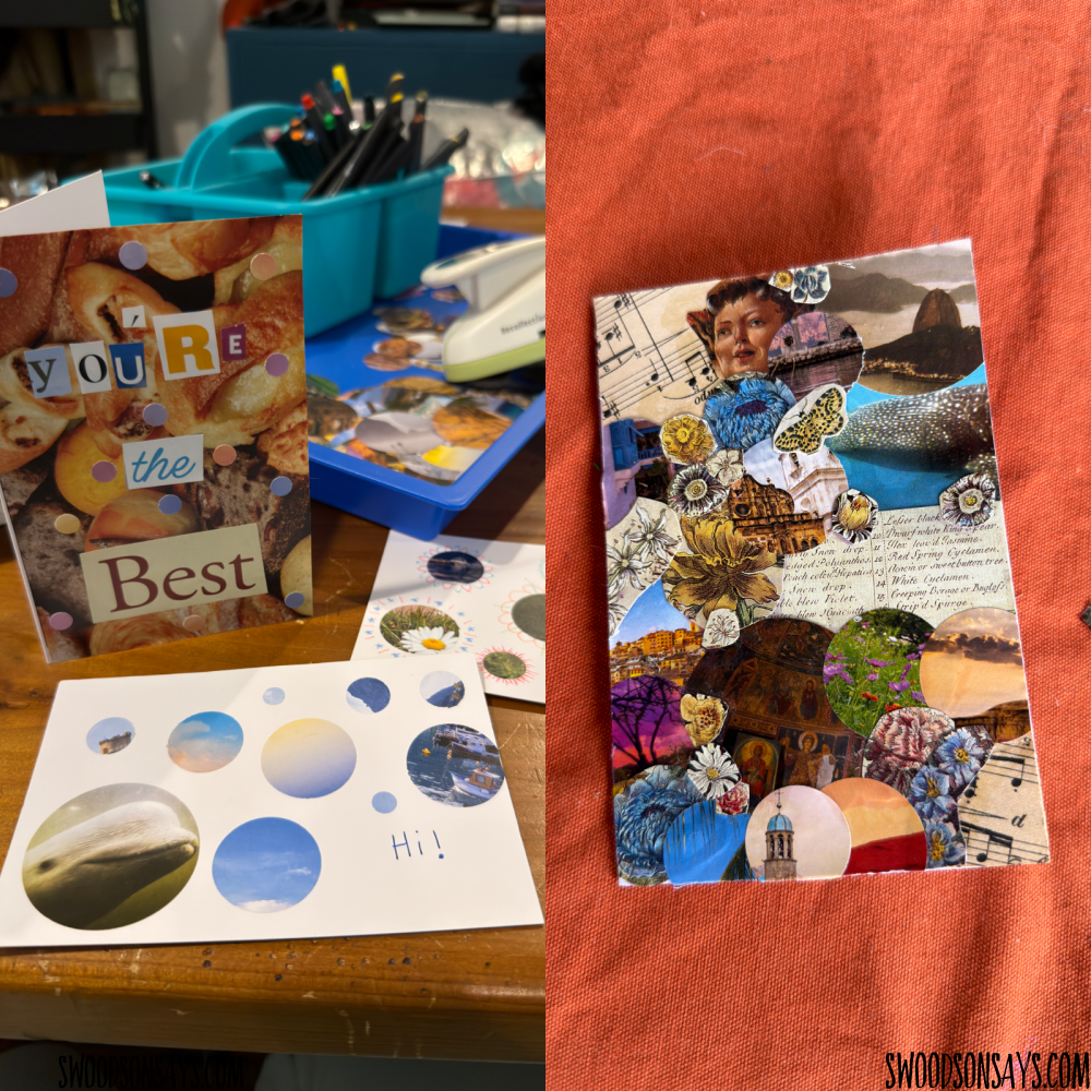 collage cards and postcards