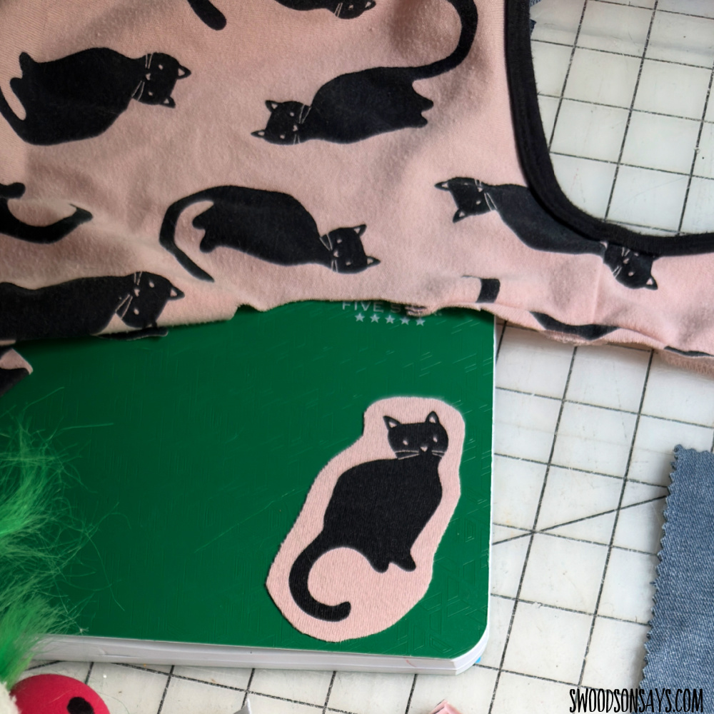 old clothes into sticker upcycle craft