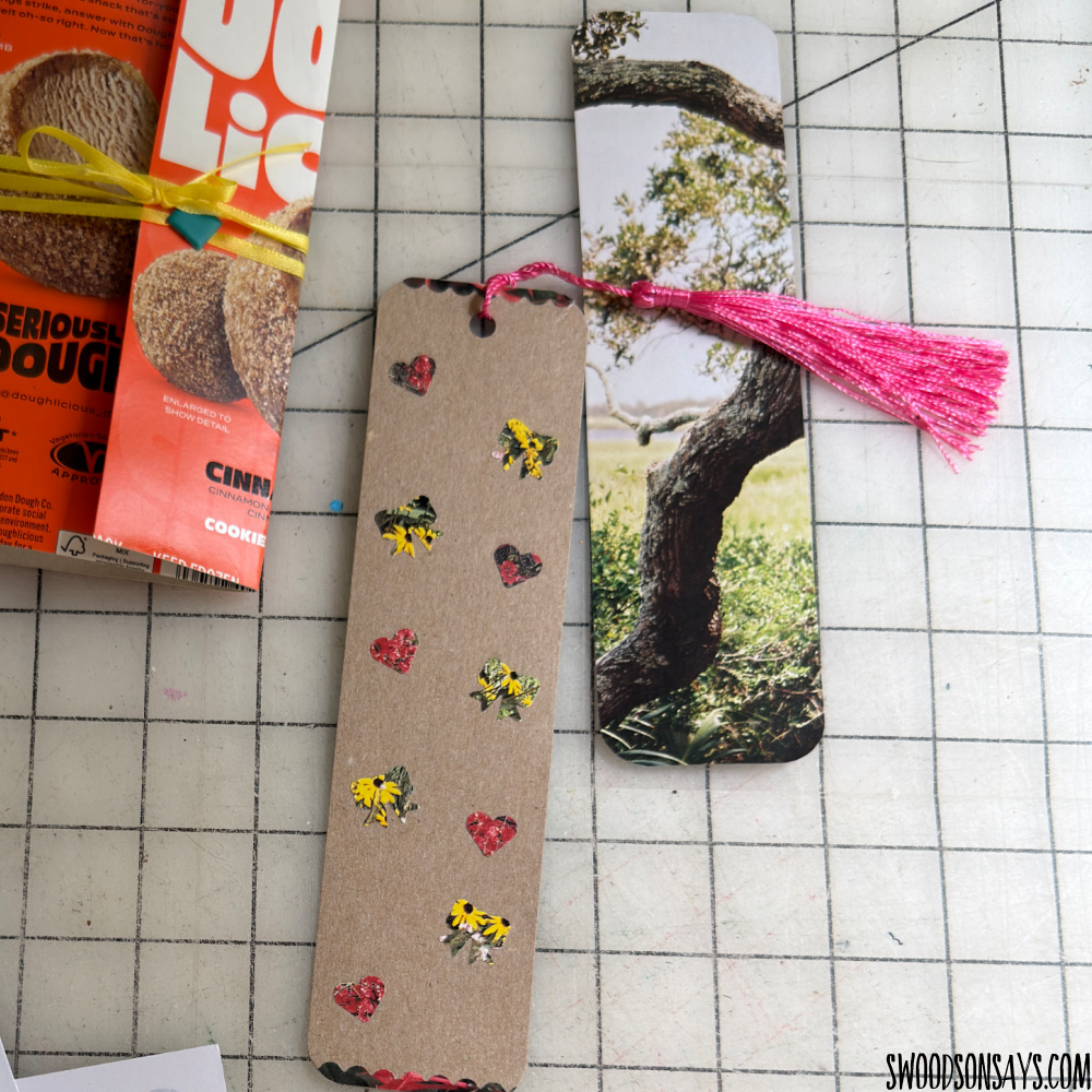upcycled cardboard bookmark craft idea
