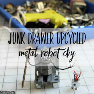 Junk drawer upcycled metal robot craft