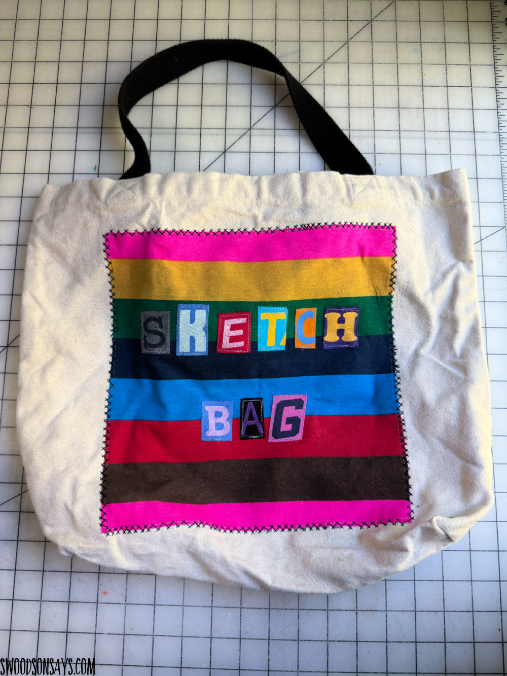 sketchbook bag upcycled